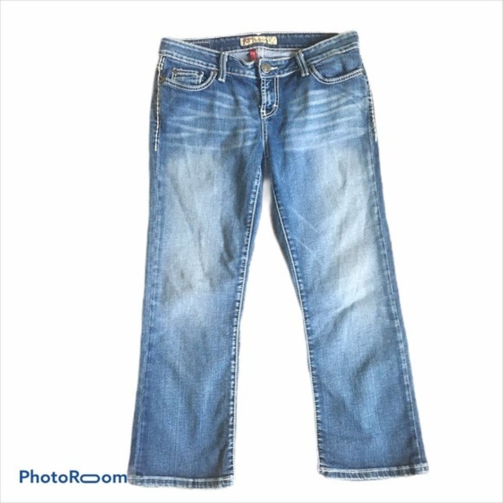 BKE Denim Tenley Stretch Short or Cropped Straight Jeans